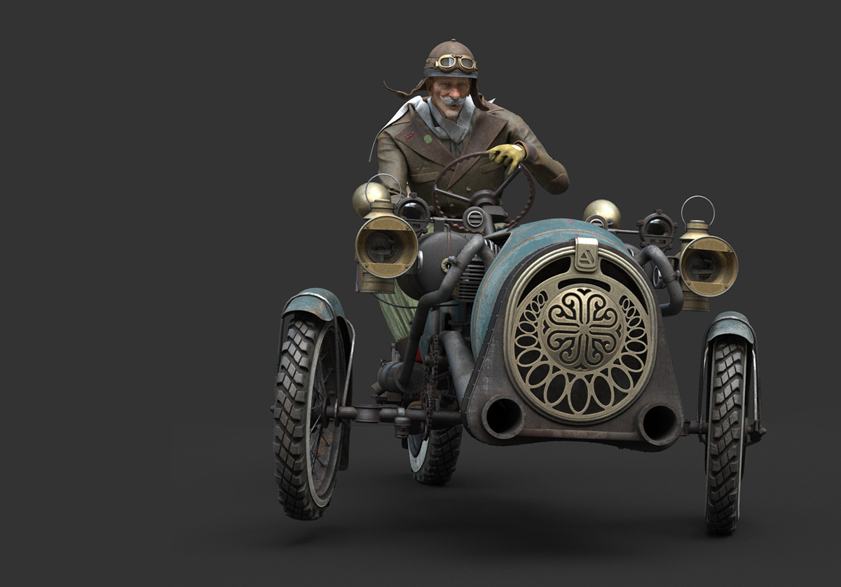 Game design，industrial design，Classical modeling，Retro style，Concept Car，