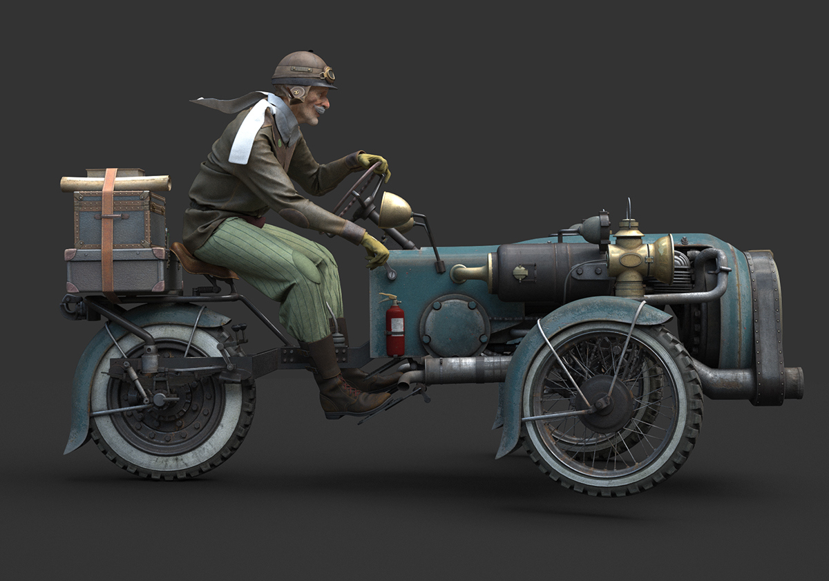 Game design，industrial design，Classical modeling，Retro style，Concept Car，
