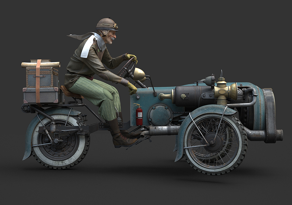 Game design，industrial design，Classical modeling，Retro style，Concept Car，