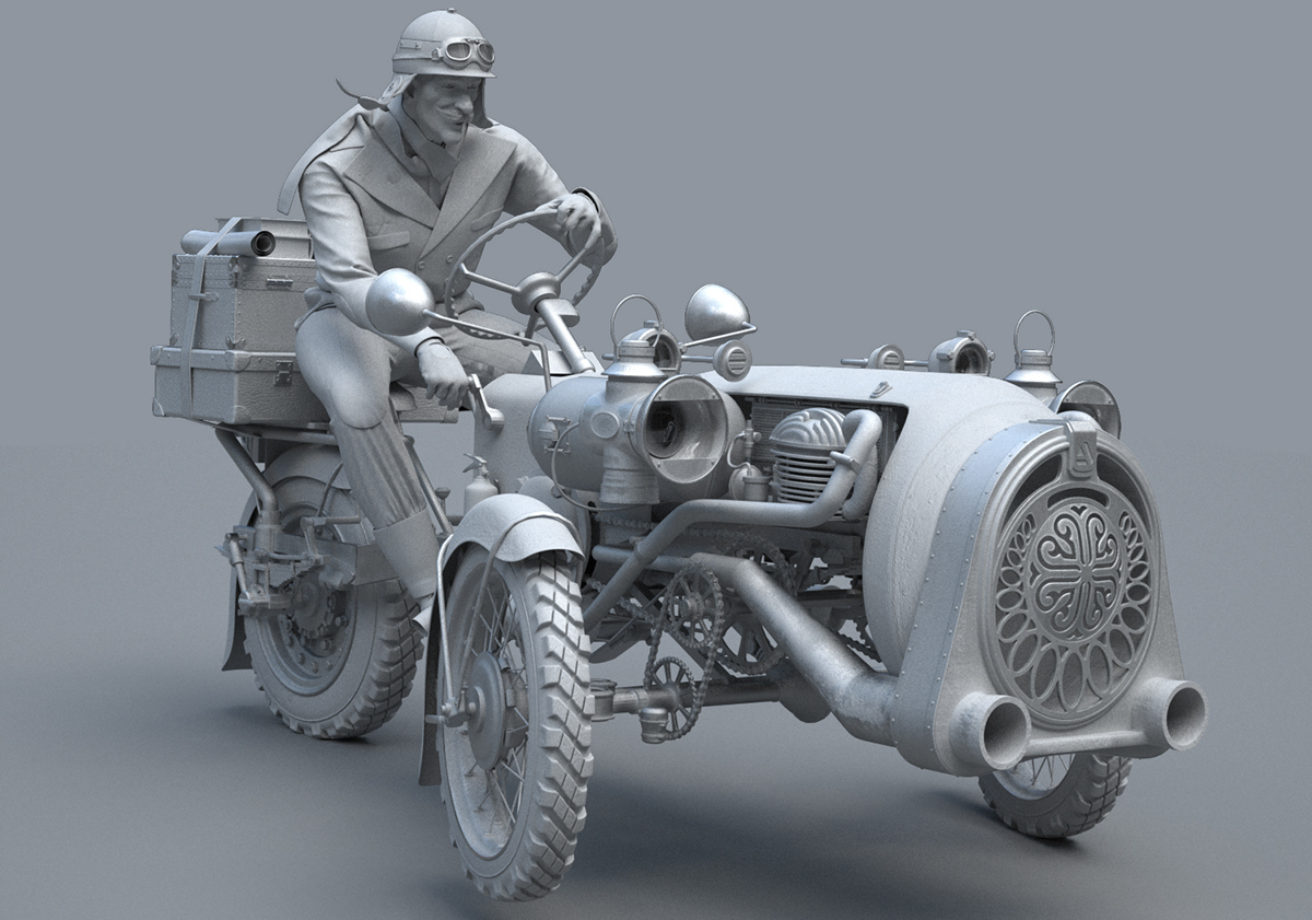 Game design，industrial design，Classical modeling，Retro style，Concept Car，