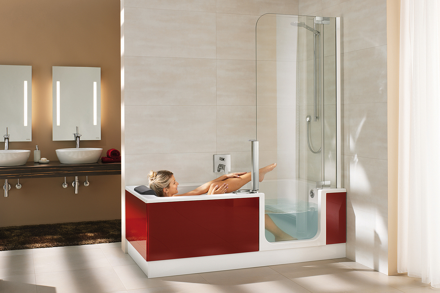 Twin line，shower，bathtub，