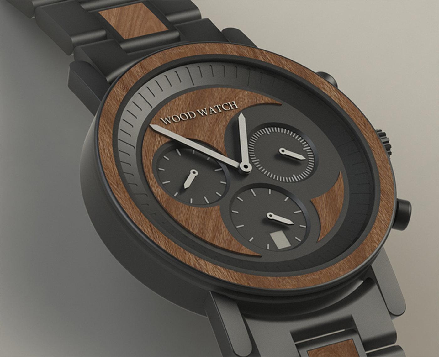 WOODWATCH，Netherlands，concept，Wrist watch，modeling，Render，Wooden Watch，