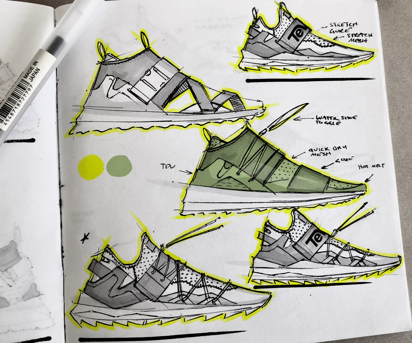 sketchbook，two thousand and eighteen，Sketch，atlas，sneakers，Hand drawn，draft，
