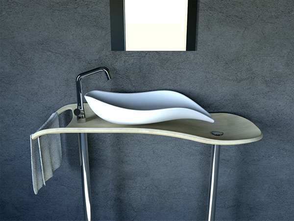 Unique shape，Beautiful curve，Wood and ceramic design，integrated，