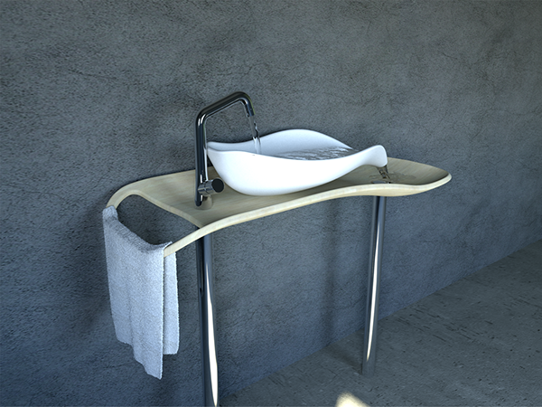 Unique shape，Beautiful curve，Wood and ceramic design，integrated，