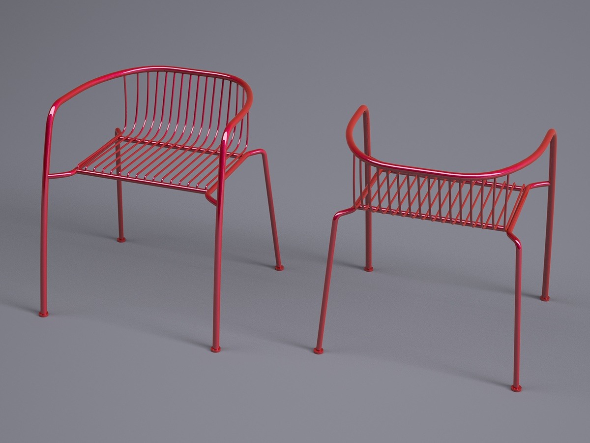 modern，furniture，geometry，chair，Red and black，Home Furnishing，Line，
