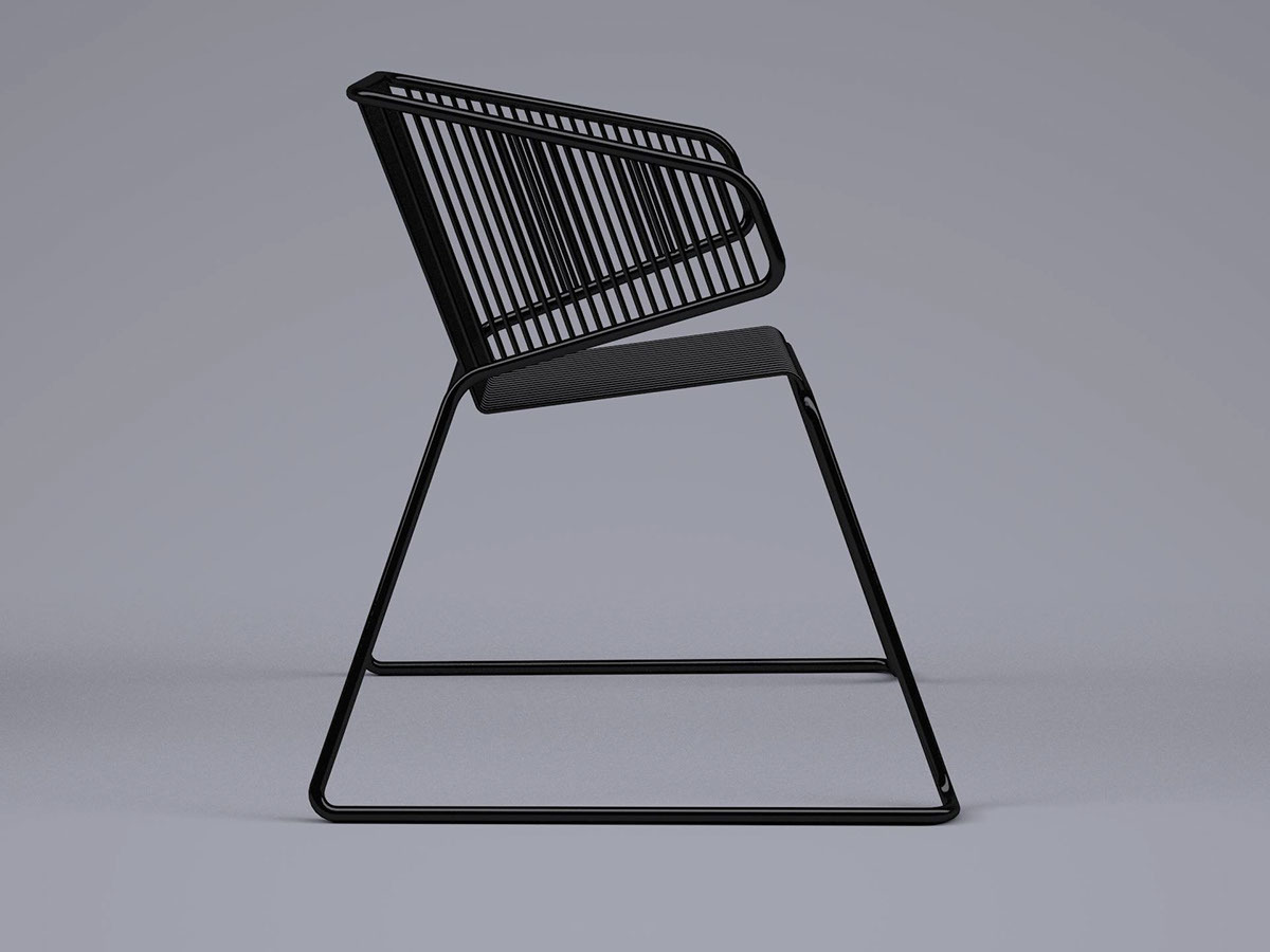 modern，furniture，geometry，chair，Red and black，Home Furnishing，Line，