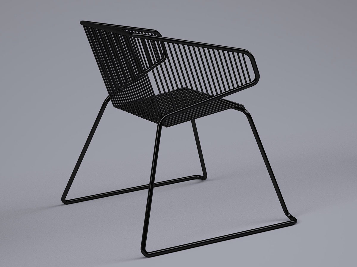 modern，furniture，geometry，chair，Red and black，Home Furnishing，Line，