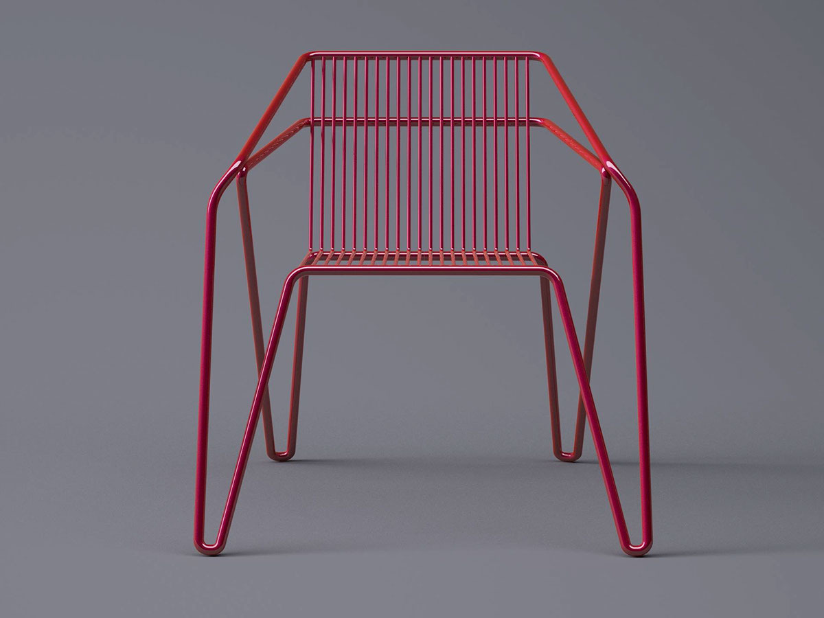 modern，furniture，geometry，chair，Red and black，Home Furnishing，Line，