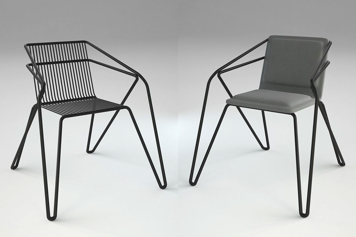modern，furniture，geometry，chair，Red and black，Home Furnishing，Line，