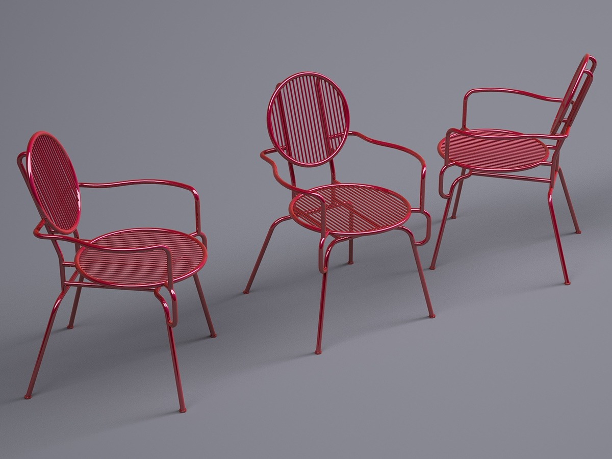 modern，furniture，geometry，chair，Red and black，Home Furnishing，Line，