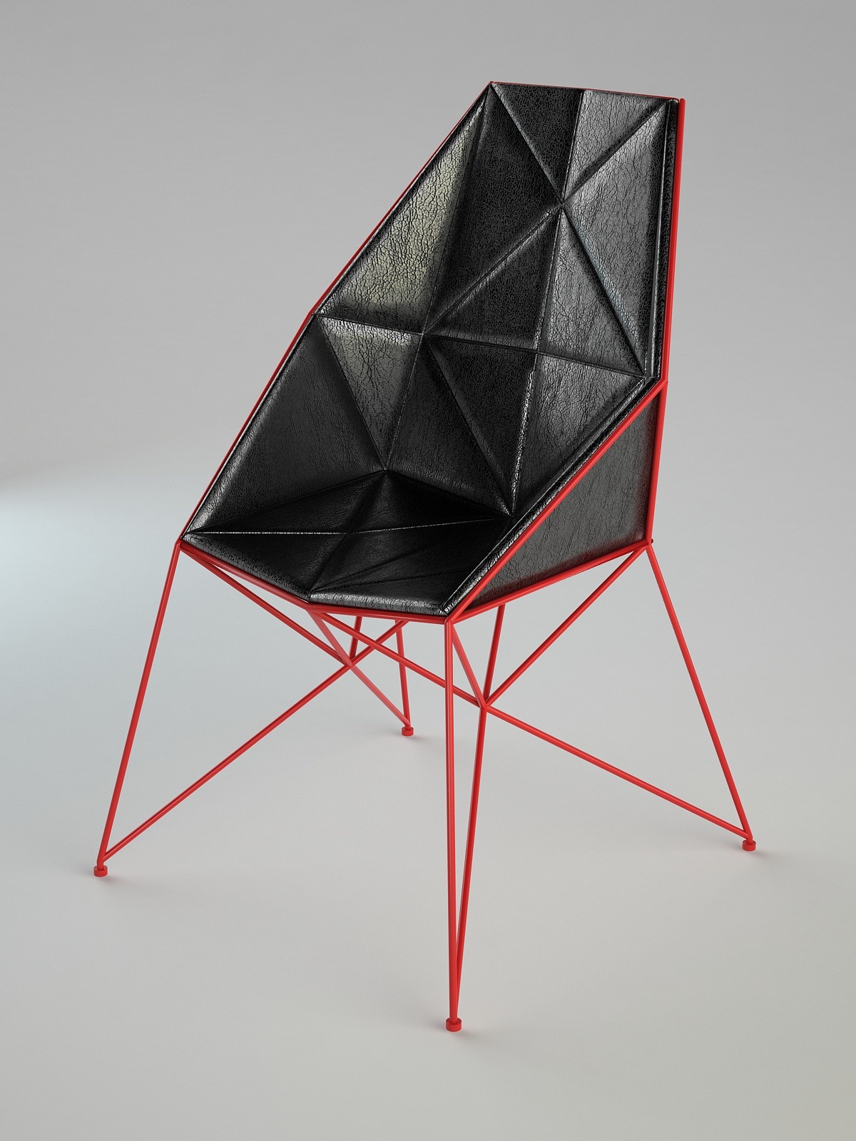 modern，furniture，geometry，chair，Red and black，Home Furnishing，Line，