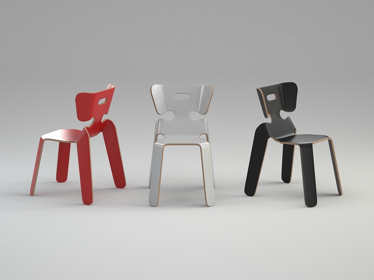 modern，furniture，geometry，chair，Red and black，Home Furnishing，Line，