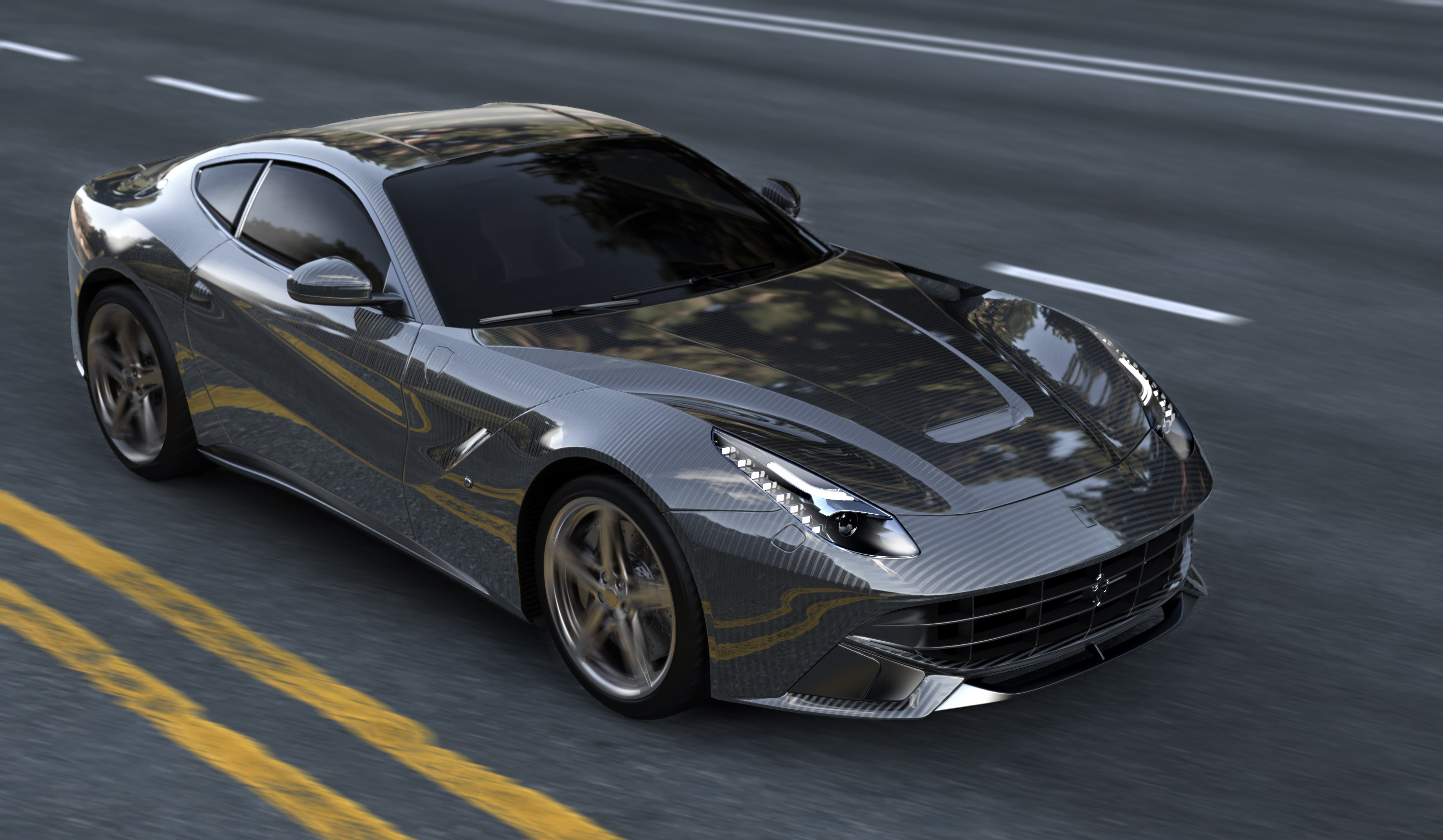 course，Rendering expression of two-layer material of car shell.，