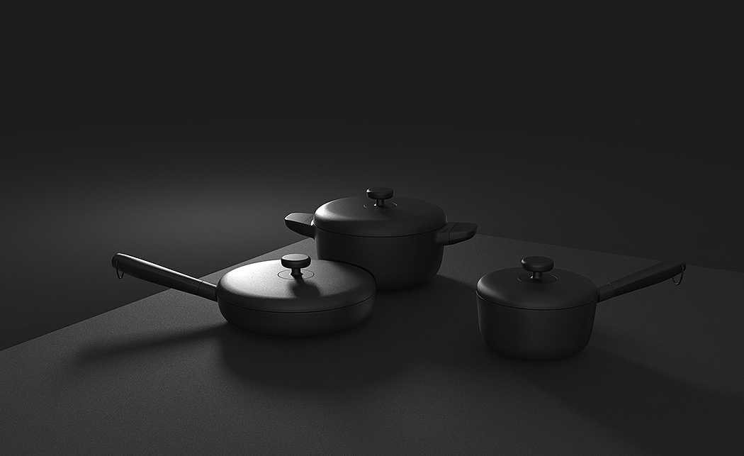 JIA，Monolithic，cooker，kitchen，black，Isamu Noguchi Award，Minimalist，