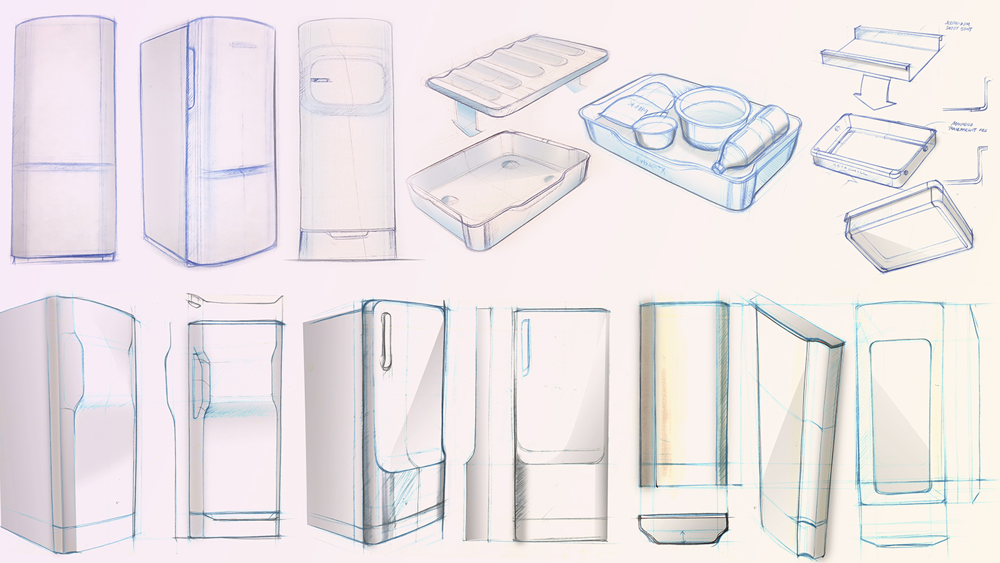 product design，industrial design，Single door，Refrigerator，samsung，