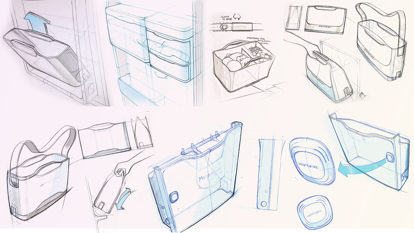 product design，industrial design，Single door，Refrigerator，samsung，