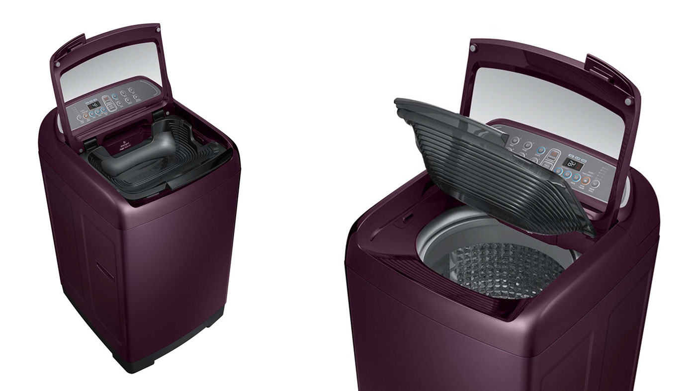 Good Design，samsung，Washing machine，Double washing，purple，black，industrial design，product design，