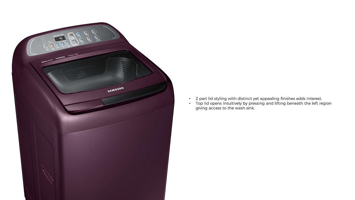 Good Design，samsung，Washing machine，Double washing，purple，black，industrial design，product design，