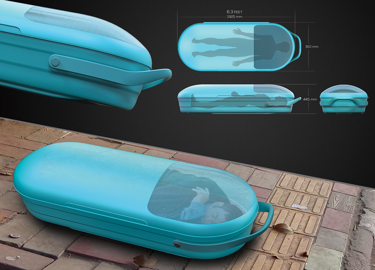 Interaction design，product design，industrial design，Portable，trunk，Sleeping box，