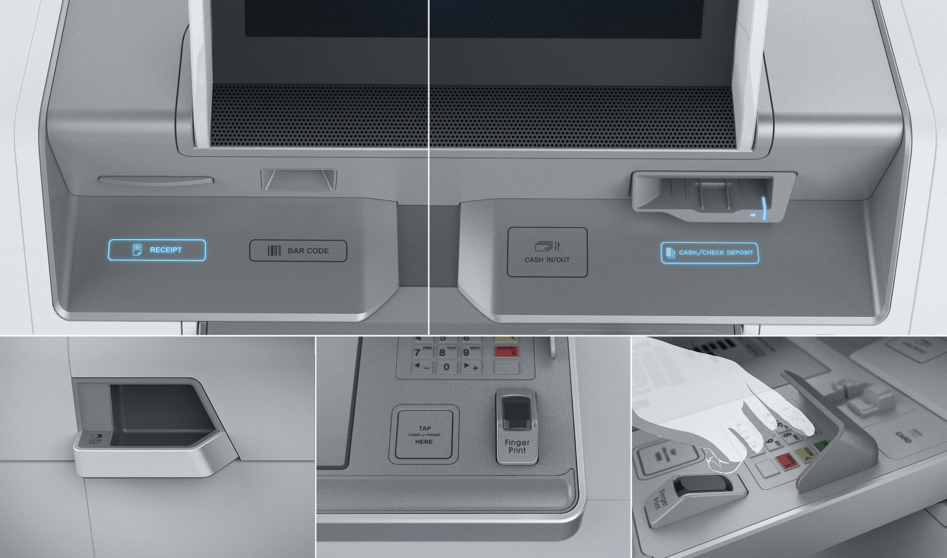 Man machine design，product design，atm，