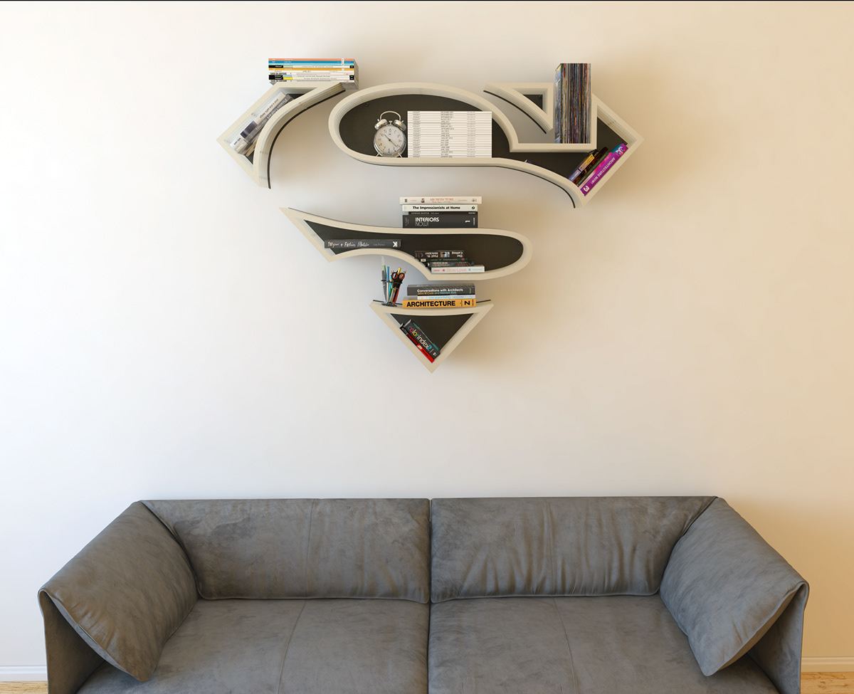 Superman bookshelf 2，bookshelf，superman，Superman，originality，