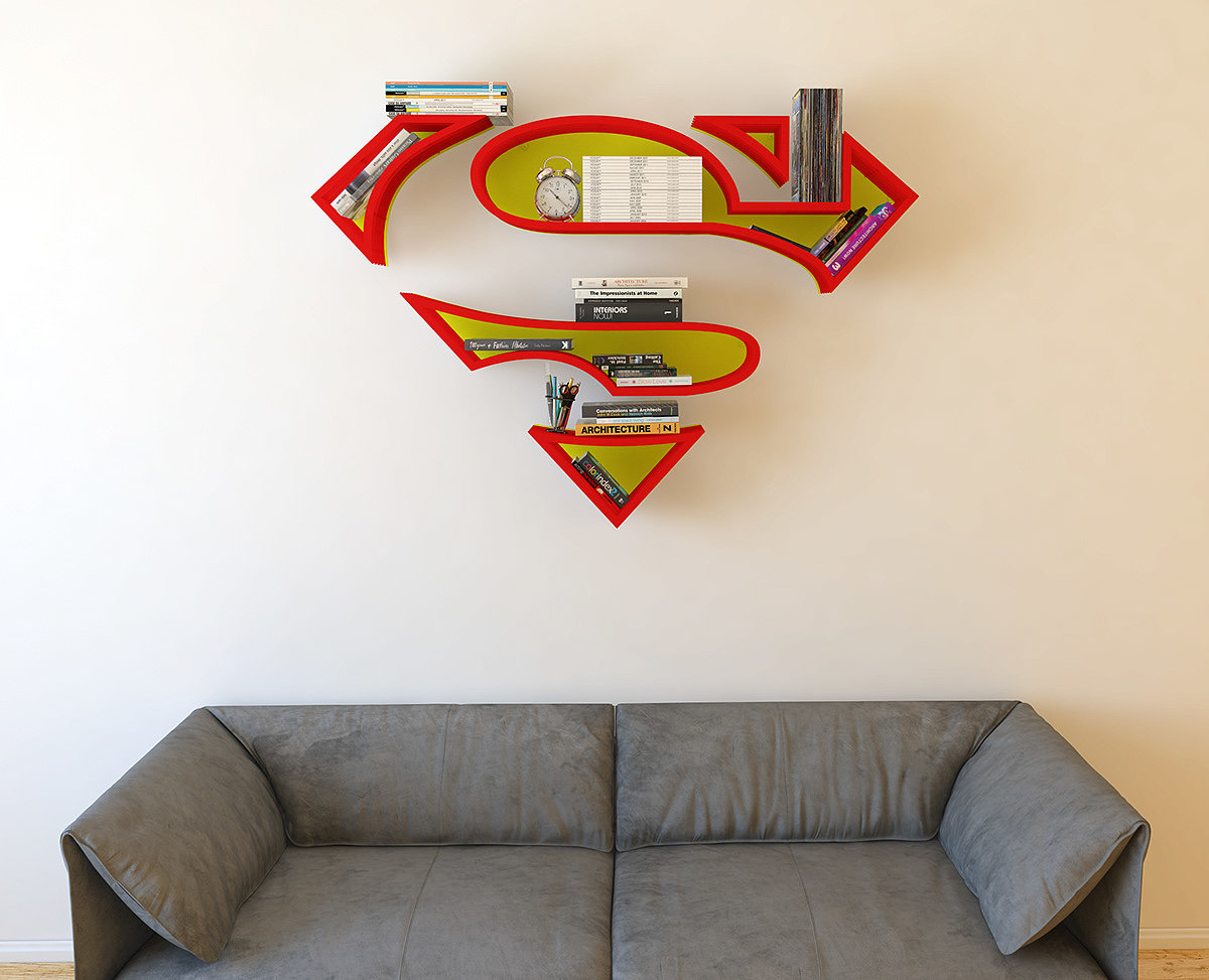 Superman bookshelf 2，bookshelf，superman，Superman，originality，