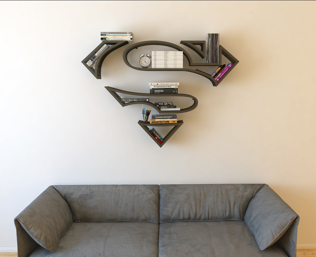 Superman bookshelf 2，bookshelf，superman，Superman，originality，