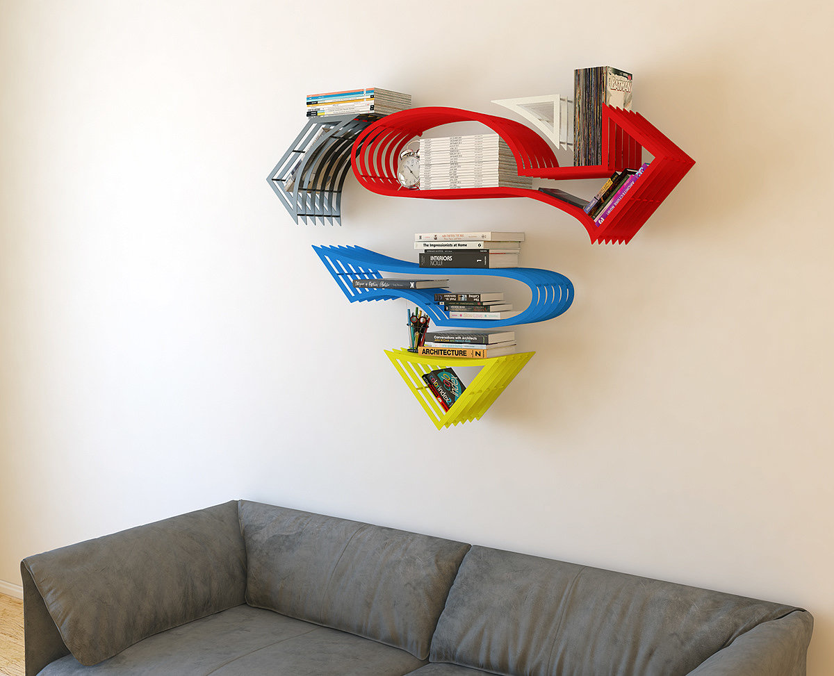 Superman bookshelf 2，bookshelf，superman，Superman，originality，