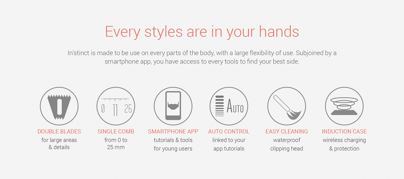 Electric shaver，Customizable，in'stinct，industrial design，product design，