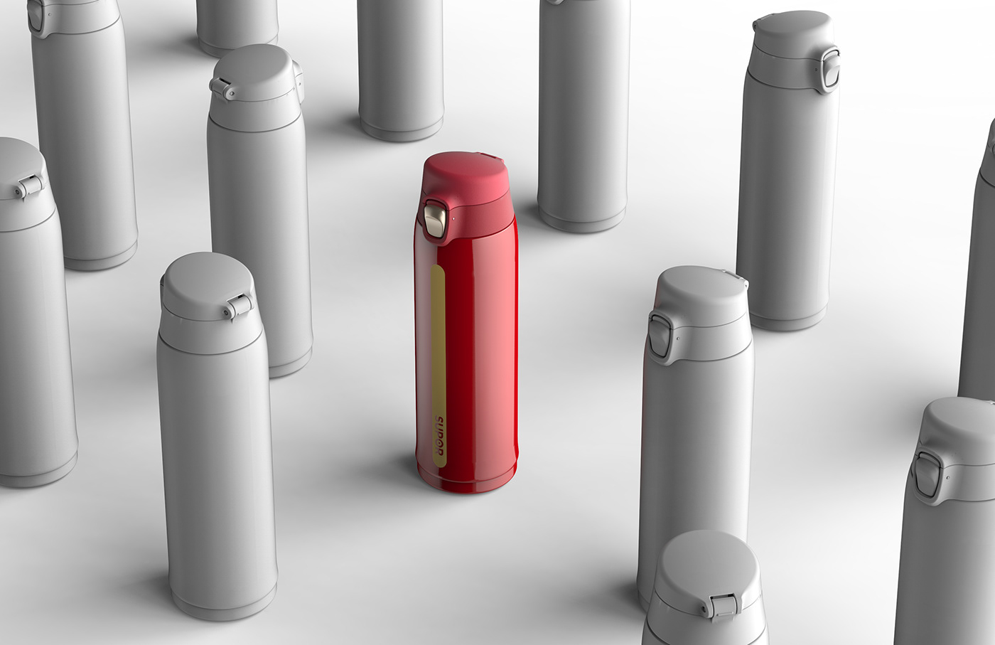 keyshot，Rhinoceros 5.0，Vacuum flask，stainless steel，JACKZETA DESIGN，Design，3D modeling，3d，