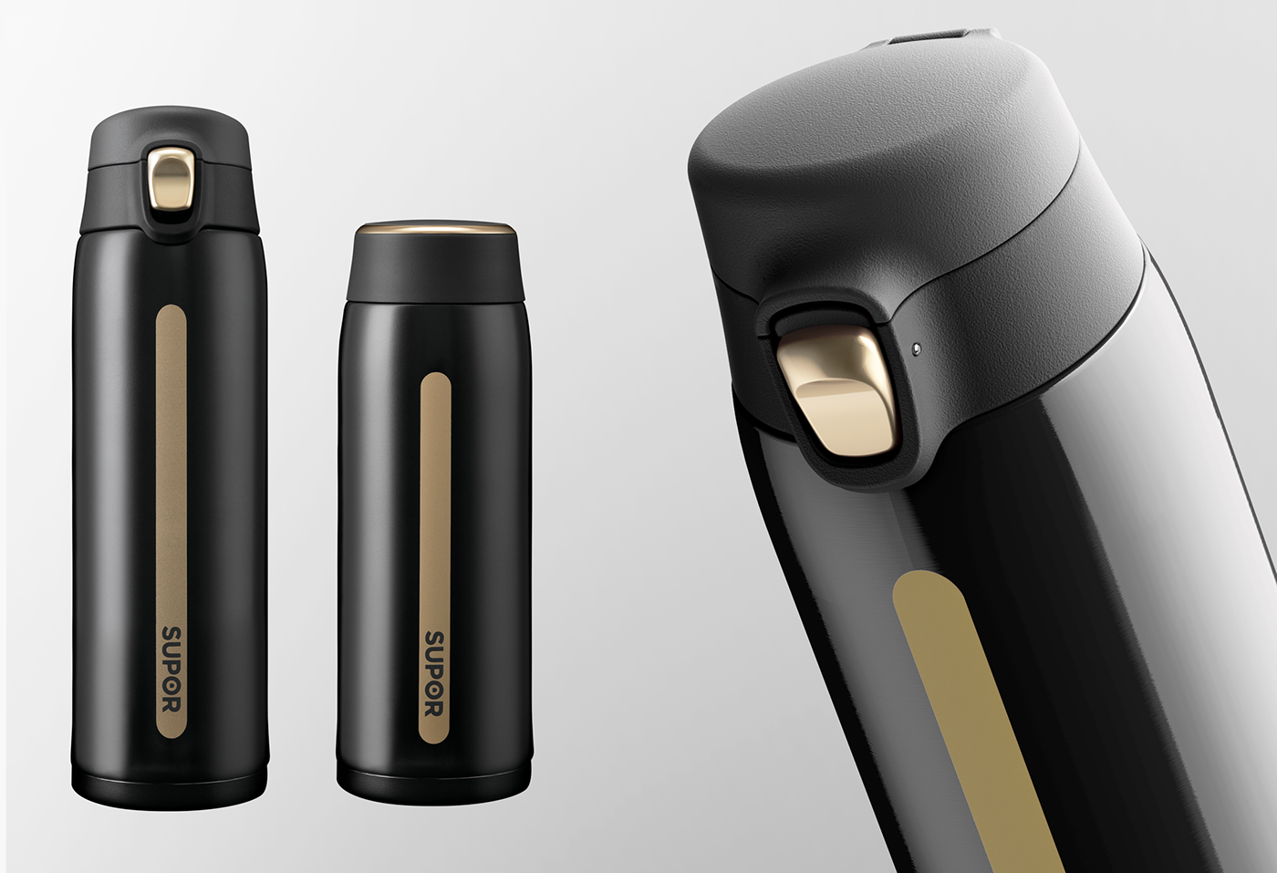 keyshot，Rhinoceros 5.0，Vacuum flask，stainless steel，JACKZETA DESIGN，Design，3D modeling，3d，