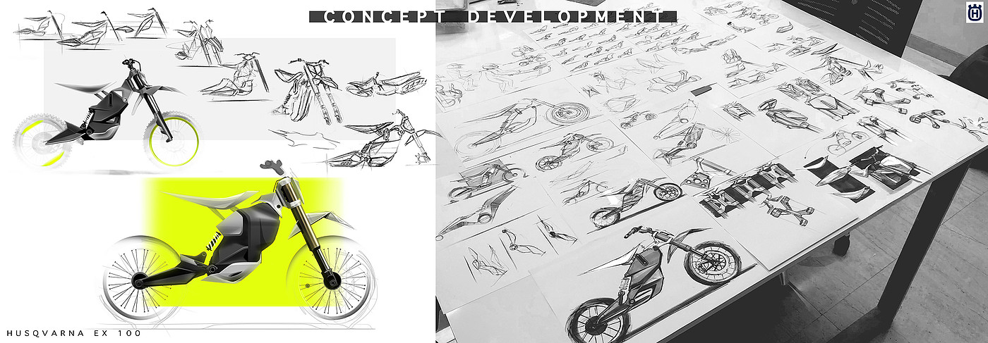 设计草图，交通工具，摩托车，