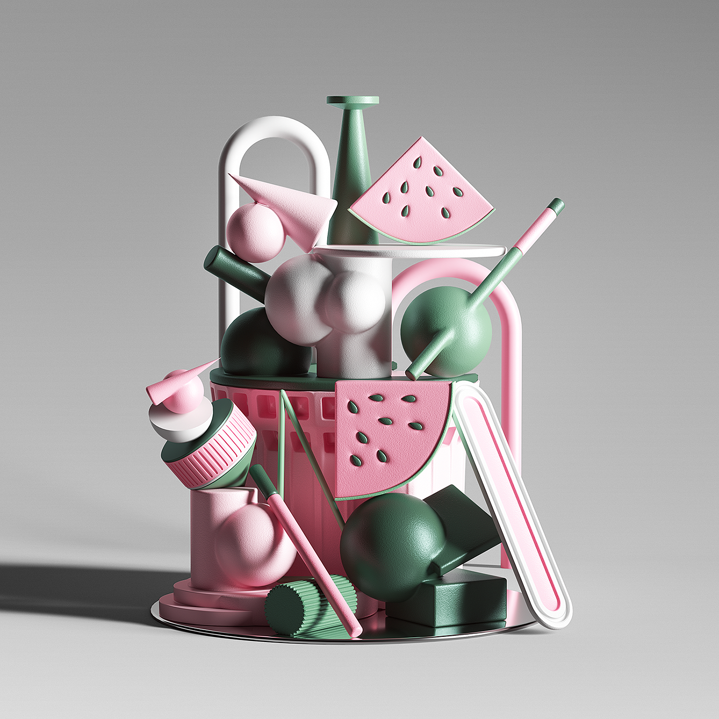 概念视觉，c4d，陈列设计，