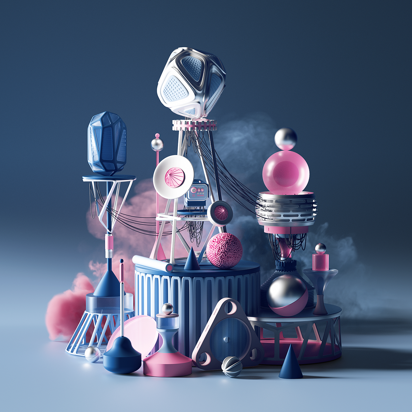 概念视觉，c4d，陈列设计，