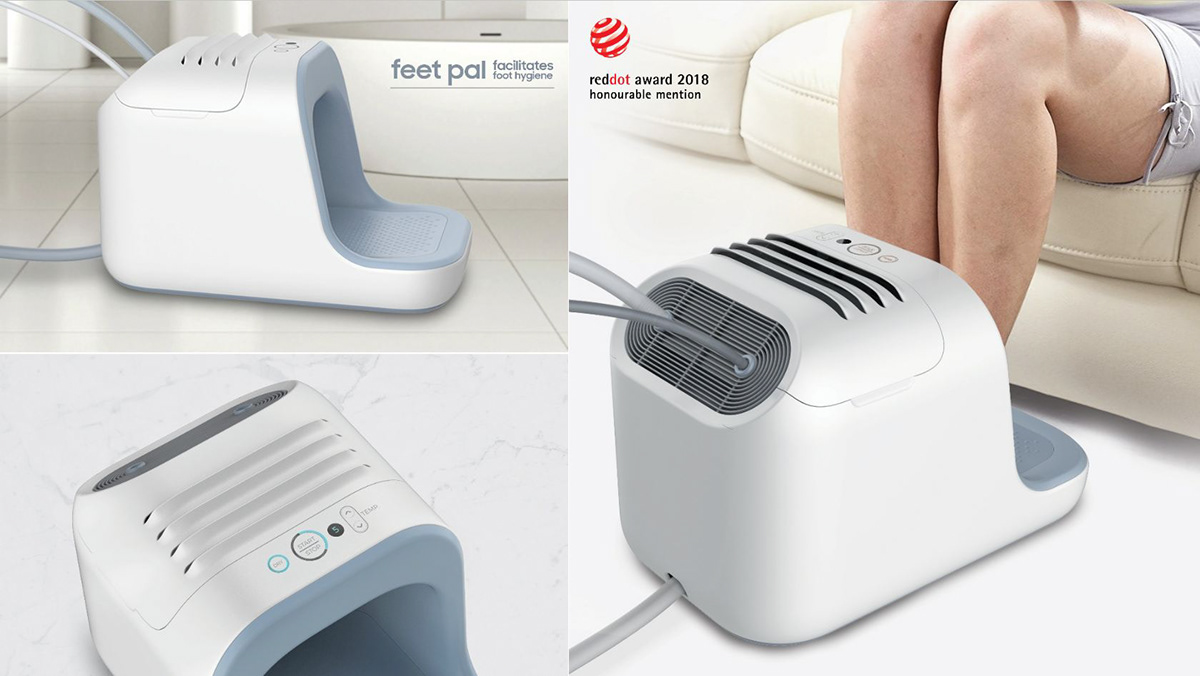 2018 red dot award，FEET PAL，Foot bath，product design，industrial design，