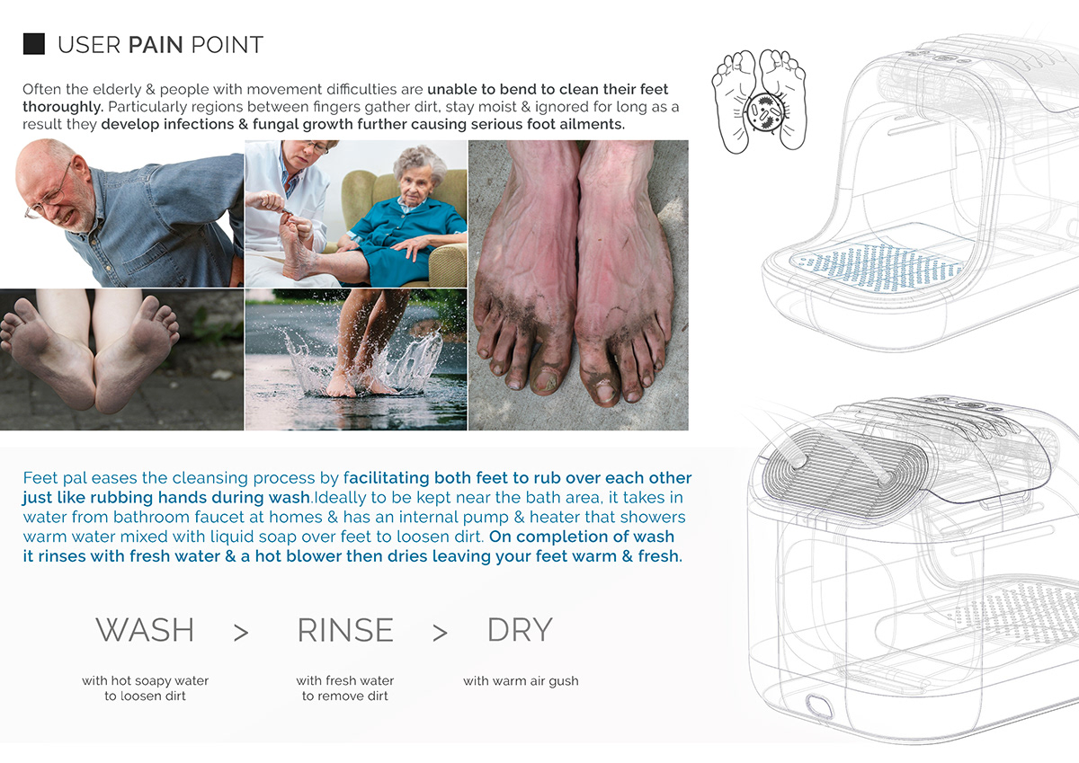 2018 red dot award，FEET PAL，Foot bath，product design，industrial design，