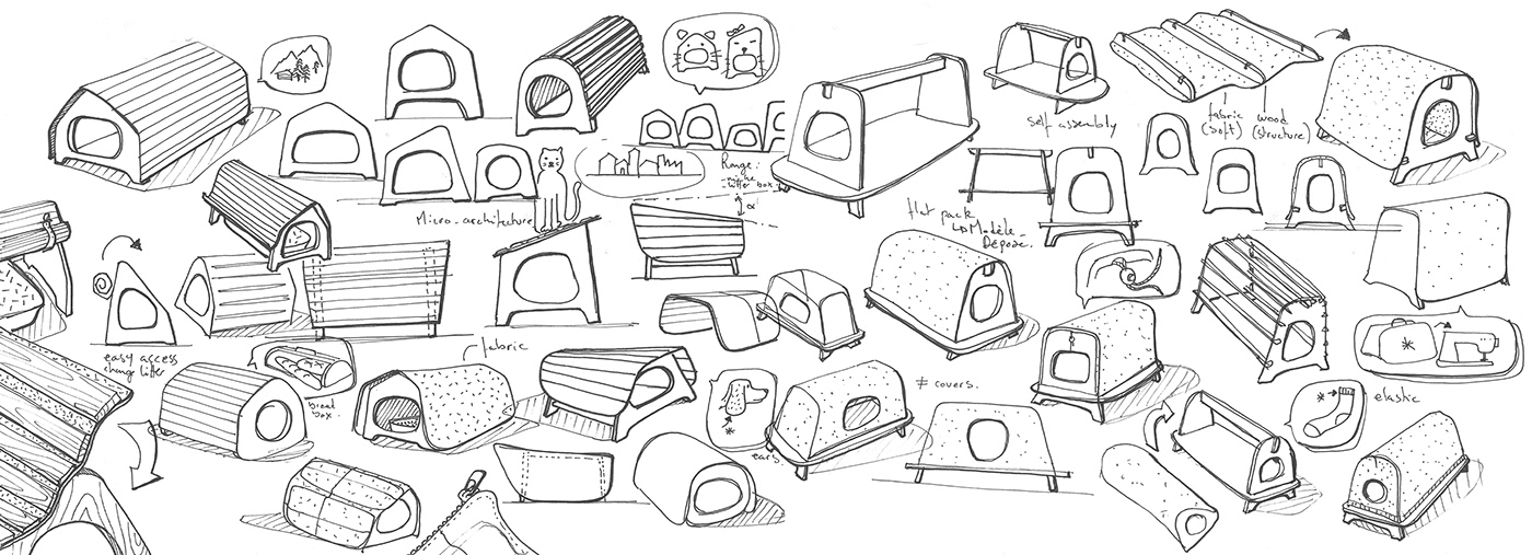 Wool felt，birch，Pet nest，WOOL LODGE，sketch，Pet Supplies & Pet，