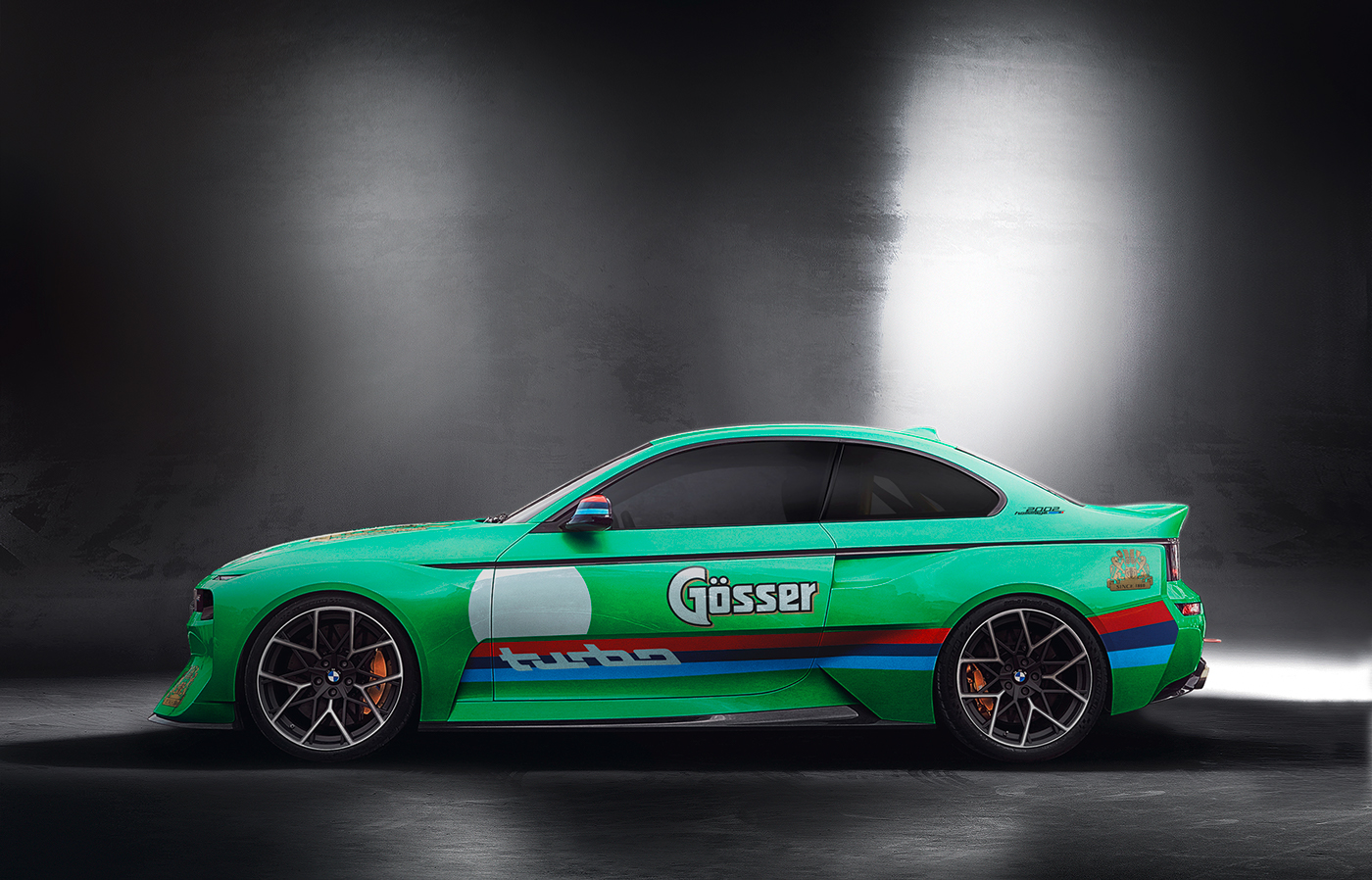 bmw，Little Frog，BMW，Turbo，green，illustration，