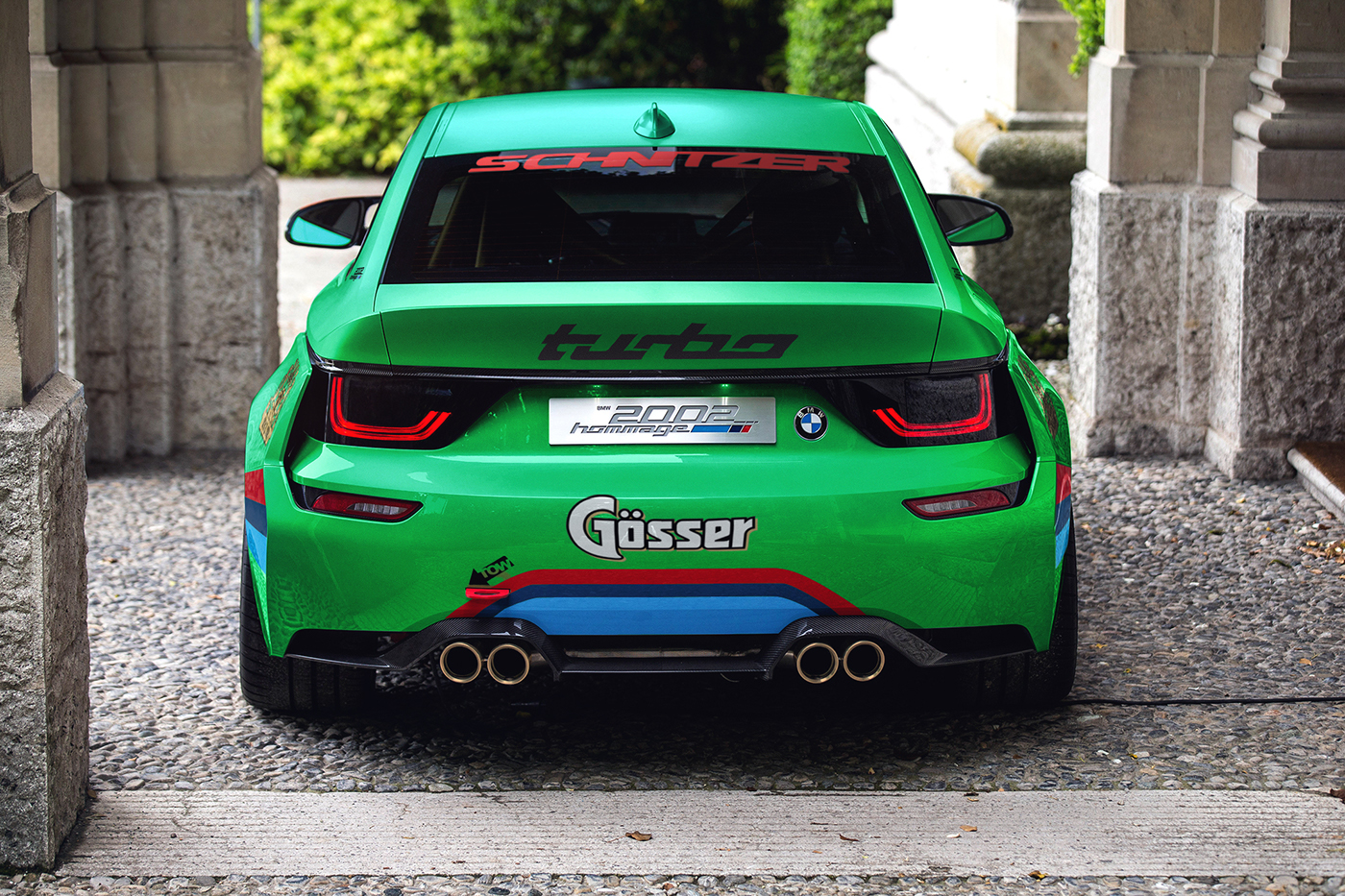 bmw，Little Frog，BMW，Turbo，green，illustration，