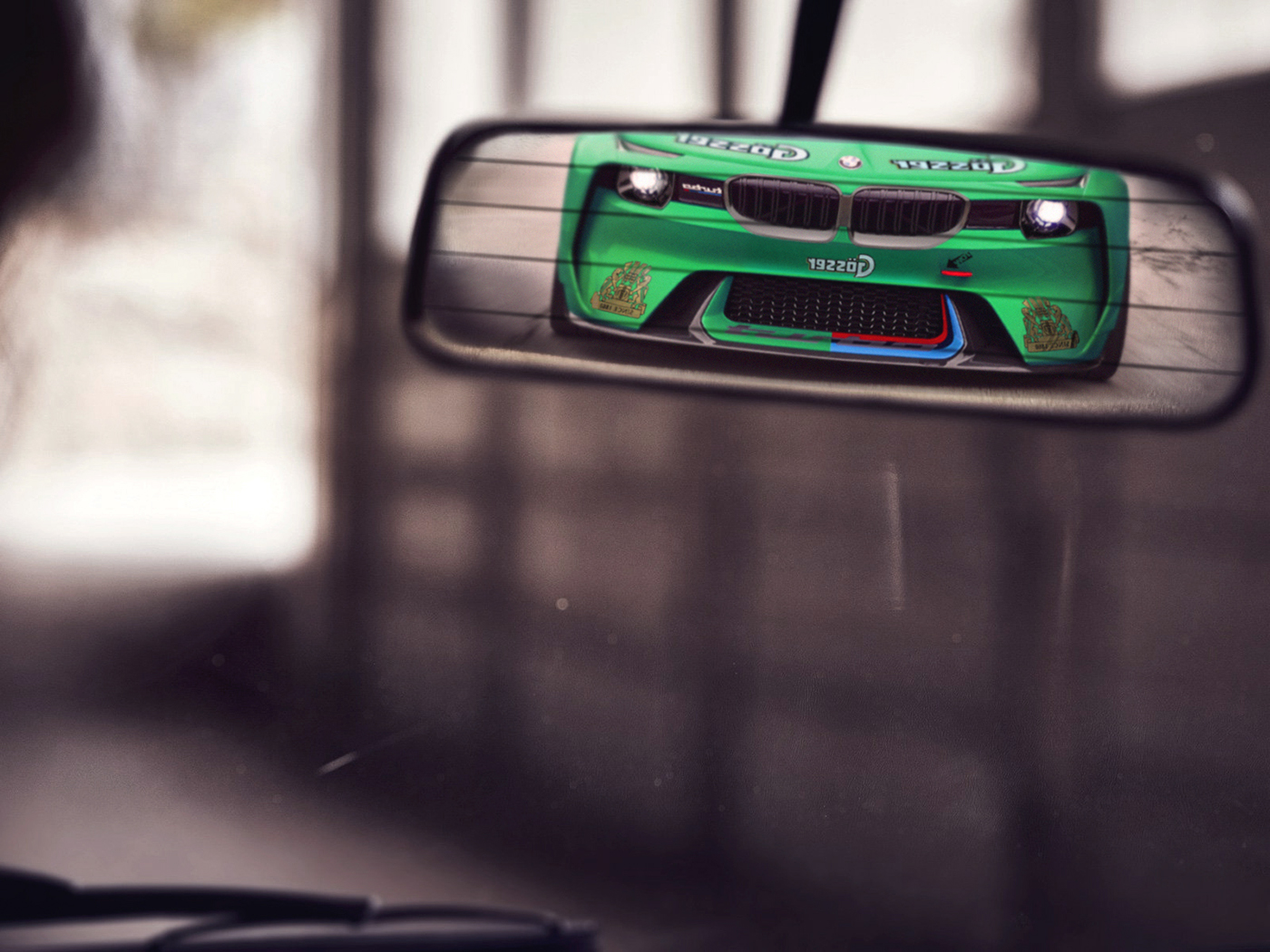 bmw，Little Frog，BMW，Turbo，green，illustration，
