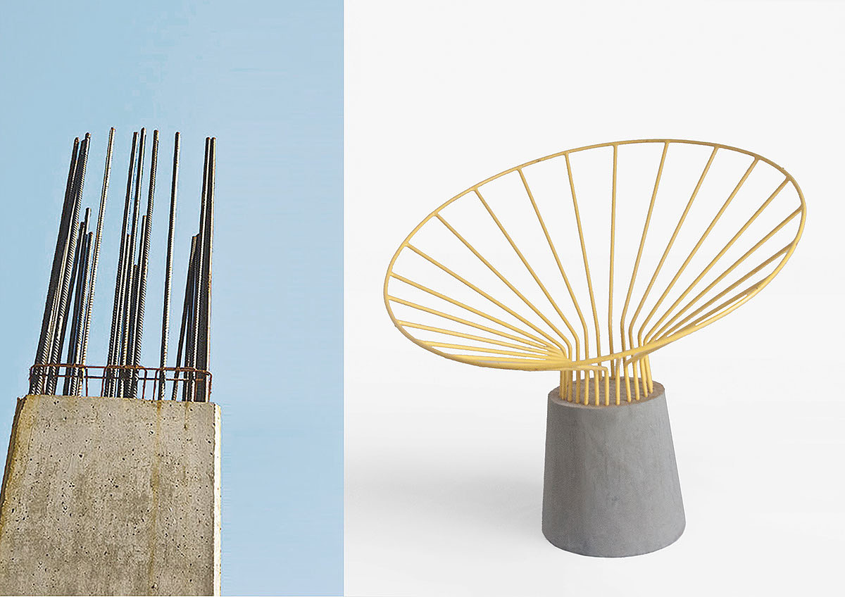 chair，bionics，esthetics，steel products，concrete，Ergonomics，industrial design，product design，