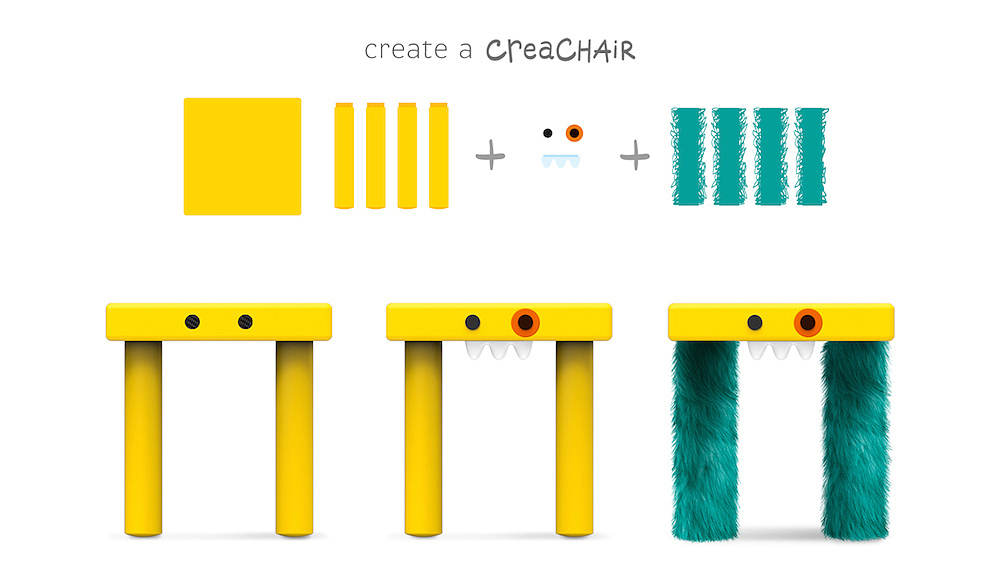 children，chair，stool，Monster，removable，