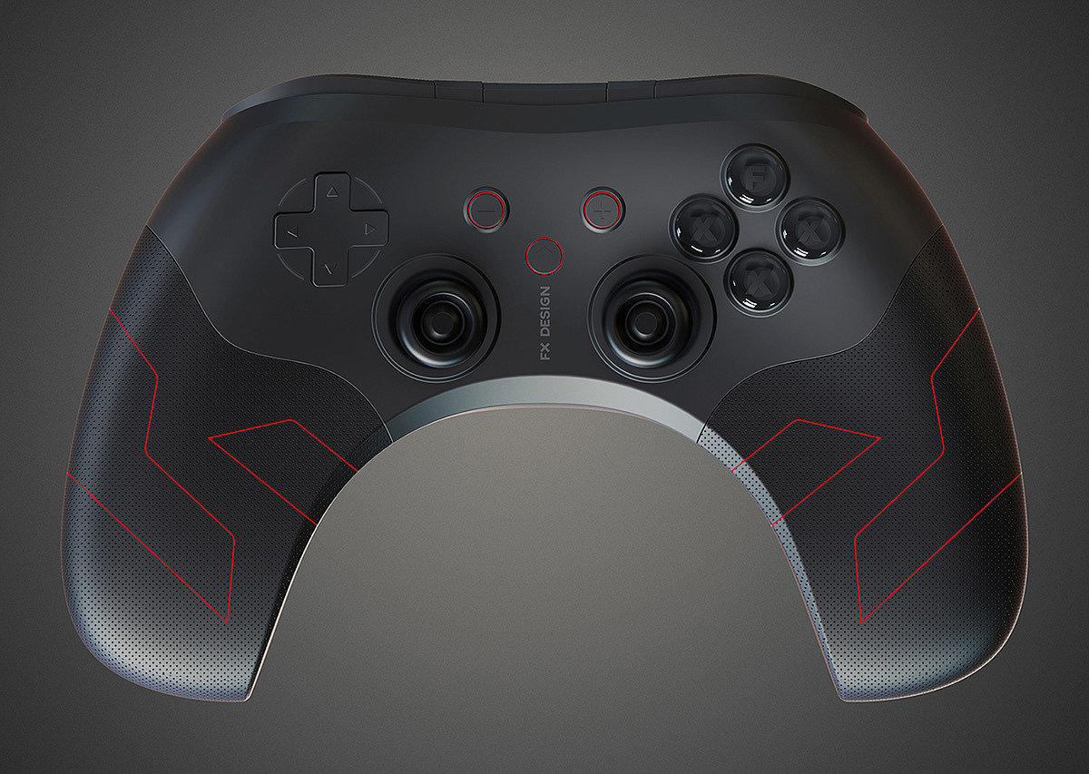 product design，industrial design，black and white，parts，Game handle，