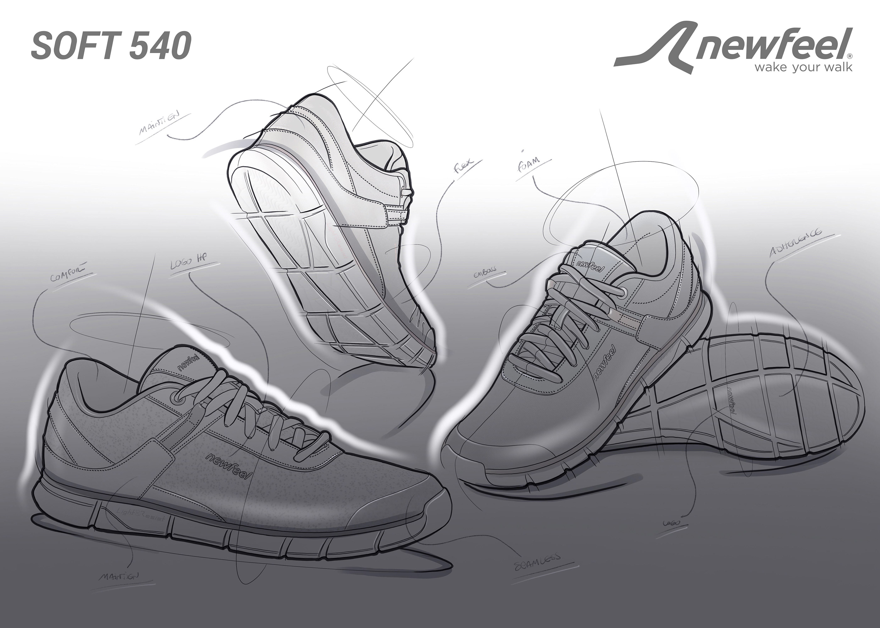 迪卡侬的newfeel s540柔软运动鞋设计欣赏