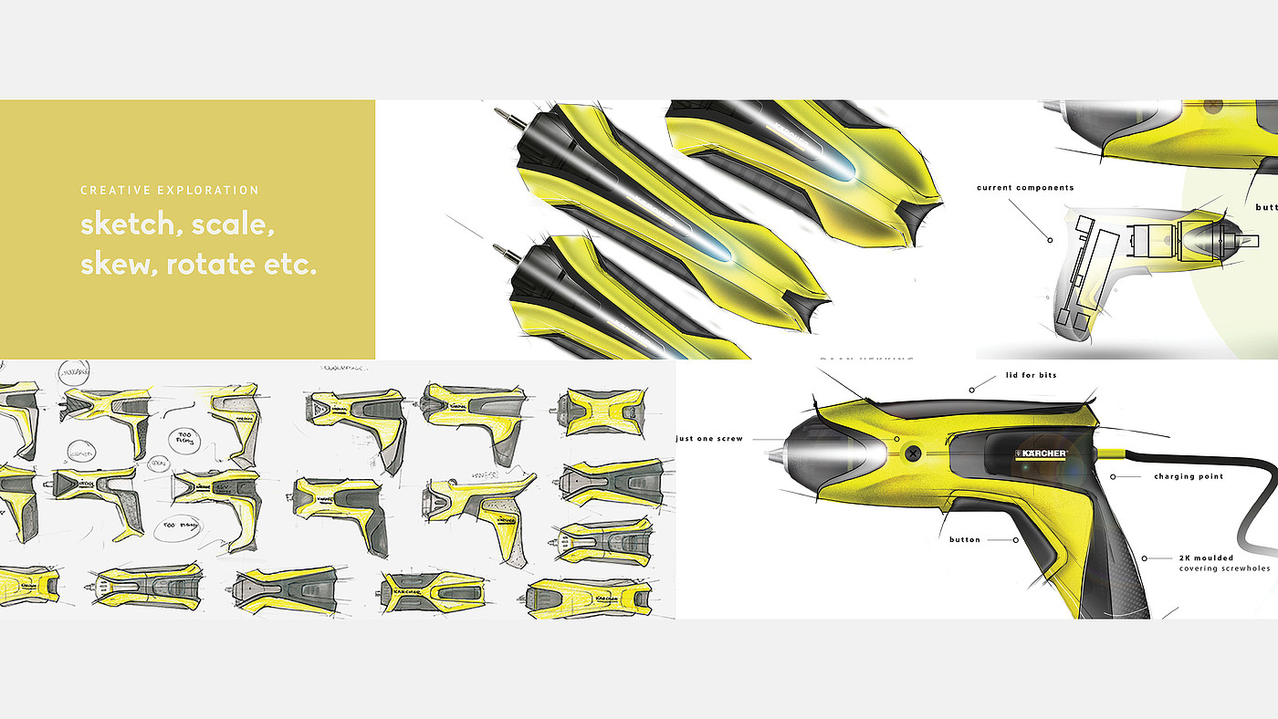 产品造型，工业设计，电动螺丝刀，kärcher，