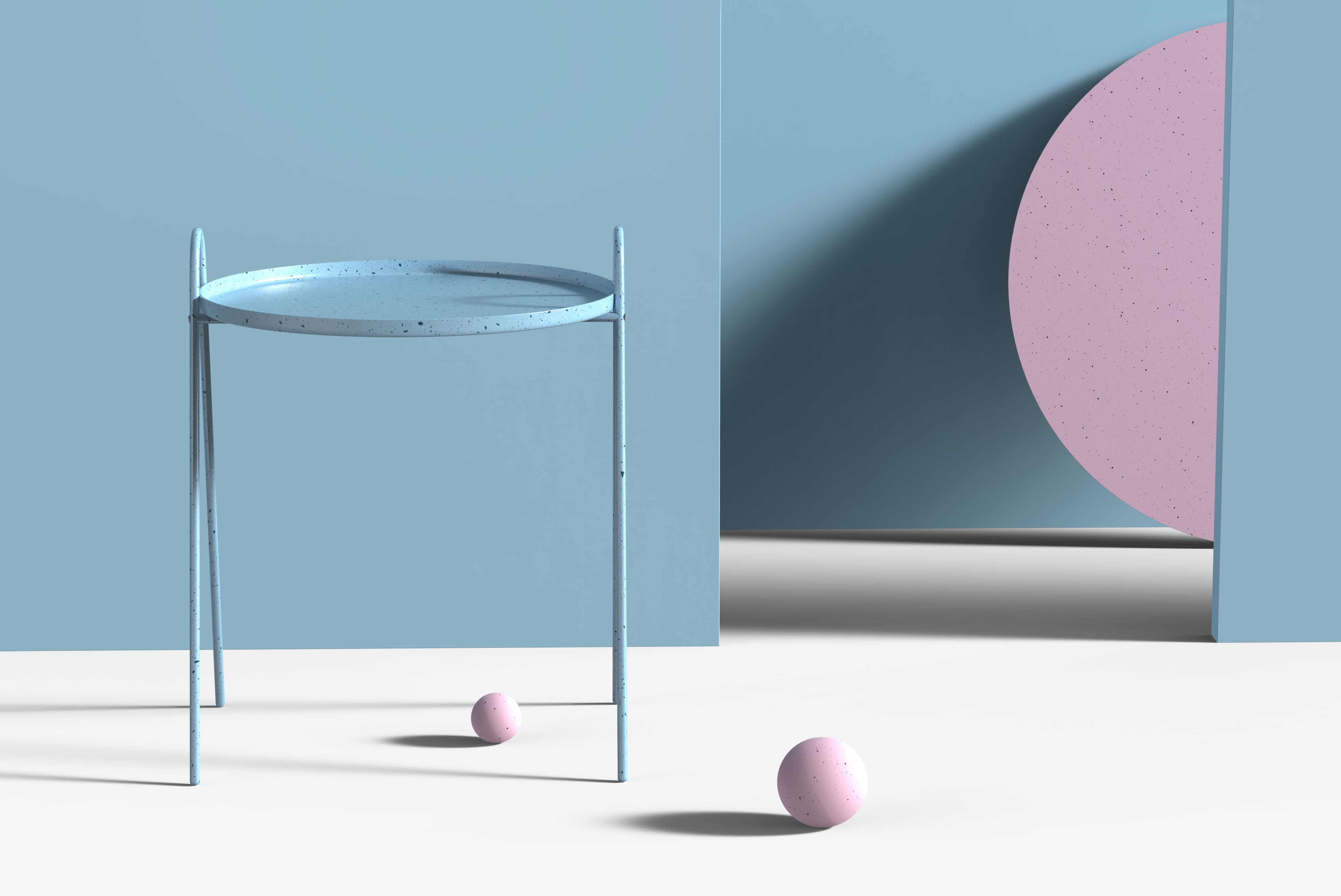 Macarone color system，round table，furniture，fresh，