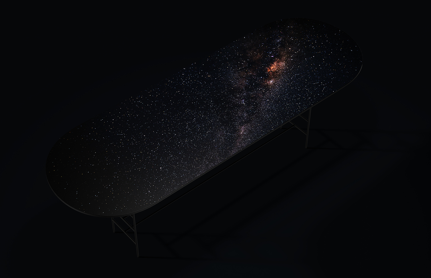 暗黑，空间，星河，宇宙，极简，长桌，