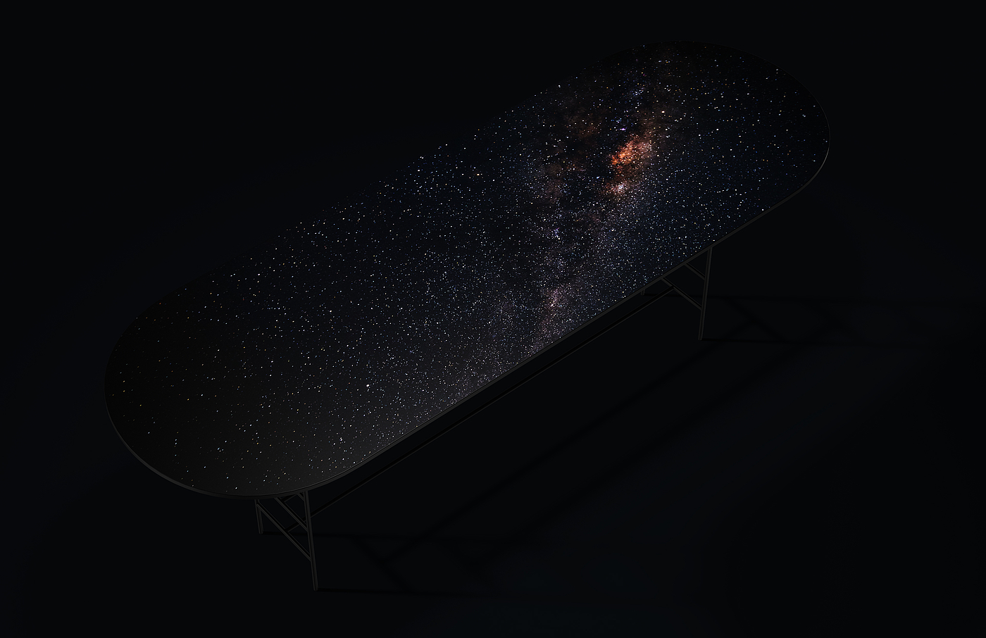 dark，space，Star River，universe，Minimalist，Long table，