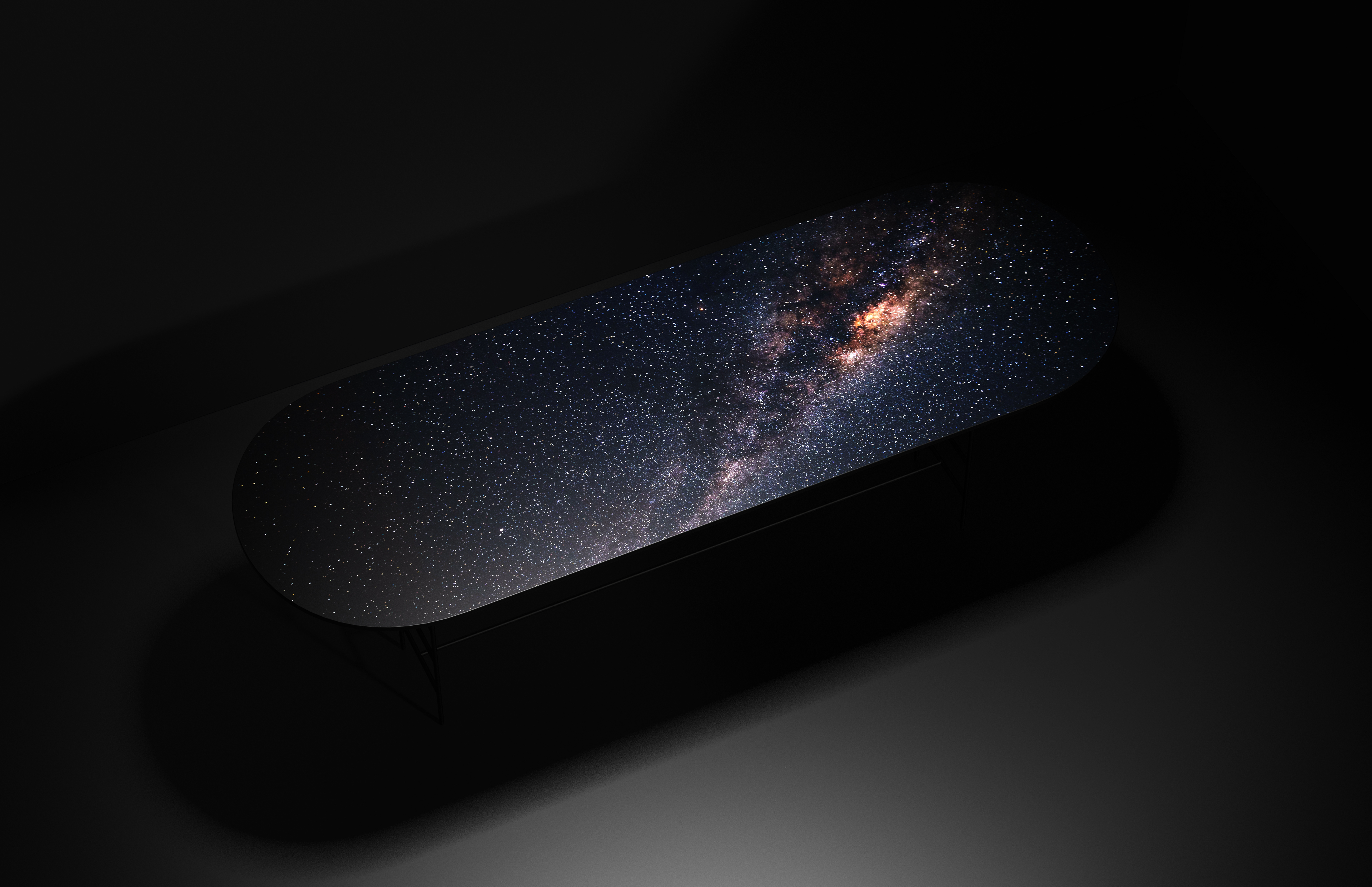 dark，space，Star River，universe，Minimalist，Long table，